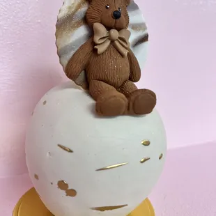 Chocolate cover apples with edible bear