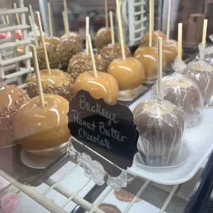 Caramel apples  Caramel and pecan apples  Buckeye apples