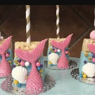 Mermaid theme rice krispy treats
