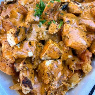 Chicken shawarma fries!!! So good!  (You'll need a few ppl for this!)