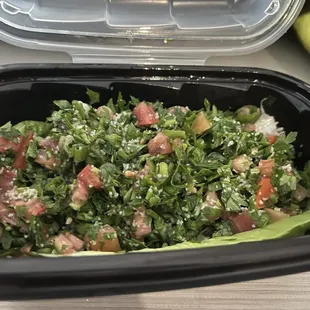 Tabbouleh - Small to go.  Bursting with fresh herbs and lemon.  This is prepared fresh to order