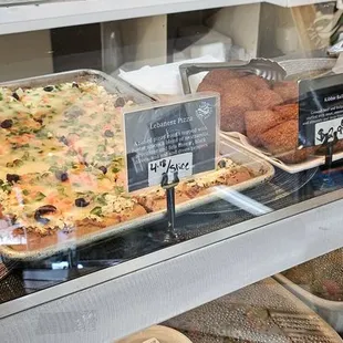 a variety of baked goods on display
