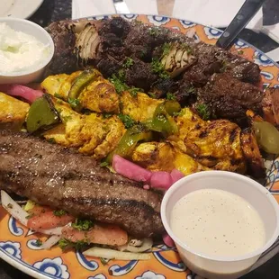 combination that featured shish kabob, shish tawook and shish kafta.