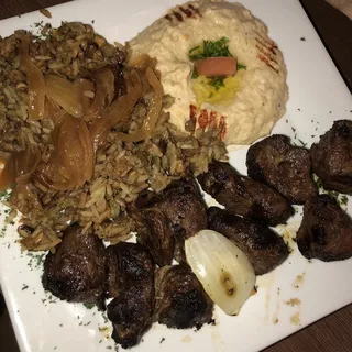 Halal Lamb Skewers Plate