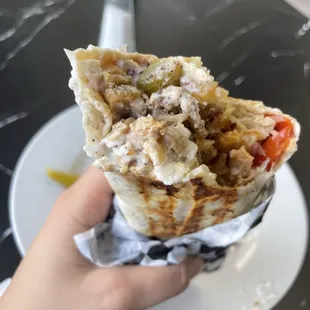 Mixed shawarma sandwich