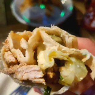 Up close shot of my chicken shawarma