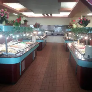 a view of a buffet from the inside