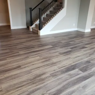 a hardwood floor in a home