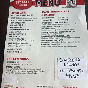menu
