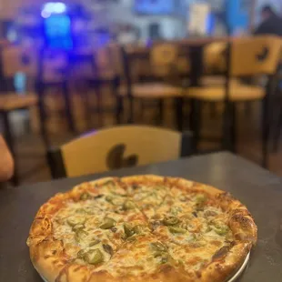 a pizza on a table