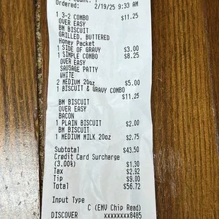 Receipt of purchase