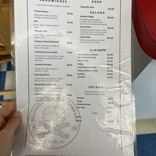 Lunch menu