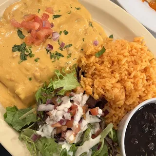 Queso enchilada plate