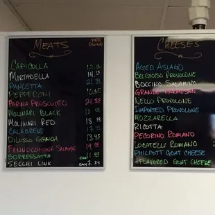 Menu boards.