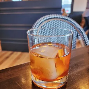 Bourbon cognac old fashioned (perfection!)