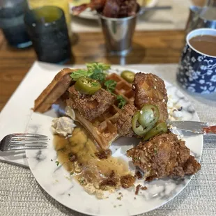 Chicken and waffles