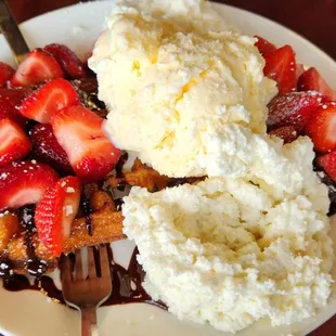 waffles, food