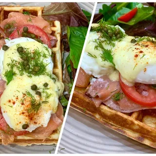 Smoked Salmon Croque Madame Waffle