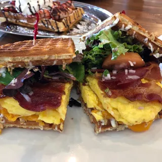 Bacon & Egg Waffle Sandwich