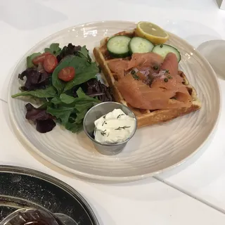 Smoked Salmon Waffle Sandwich