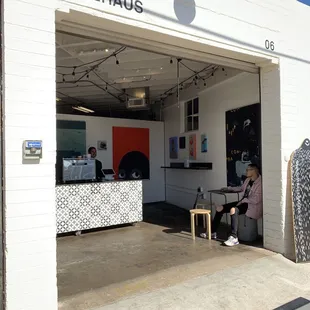 the entrance to the building