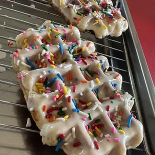 Glazed with chocolate sprinkles