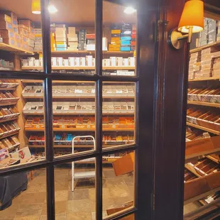 cigars on shelves
