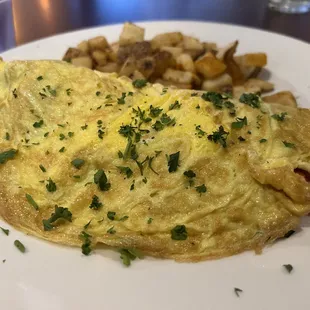 Roasted Veggie Omelet with potatoes
