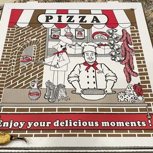 This box barely fit through the door,...see the full-sized banana in the lower left, ya, gigantic pizza!