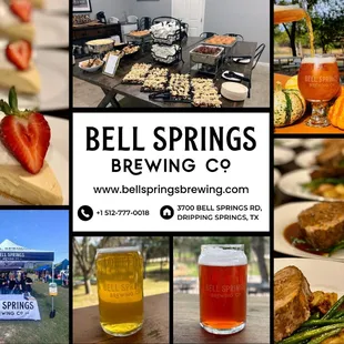 a collage of images of beer and food