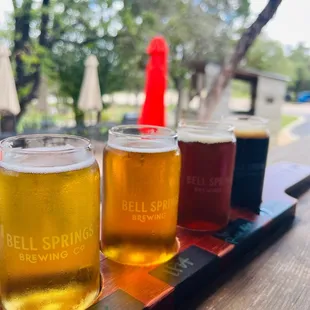 Flight for $12  Pilsner, IPA, Irish Red Ale, Stout