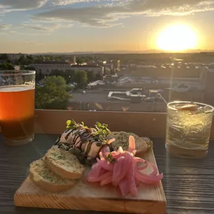 burrata &amp; santa fe pale ale &amp; clarified milk punch