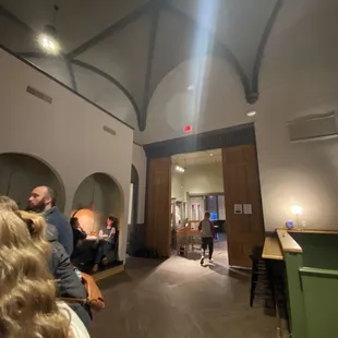 Entrance.  Building is housed in an old church.
