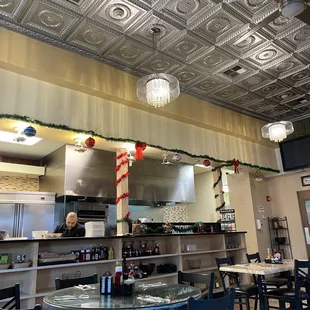 Beautiful open kitchen, love the ceiling
