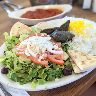 Vegetarian plate with eggplant