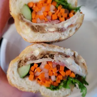 Lunch fr @Bella Banh Mi Cafe; 9/4/2022. *Saigon Special* Banh Mi Sandwiches x2 for Lunch today. Ty Savid. Lol!