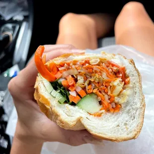 Best bahn mi place on the island! This is the vegetarian one.