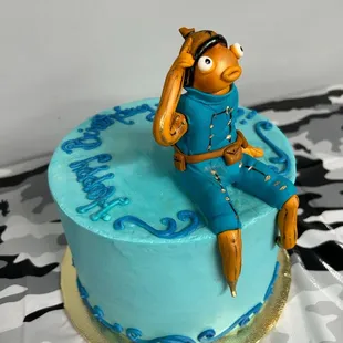 a cake with a character on it