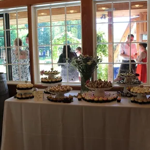 a table of desserts