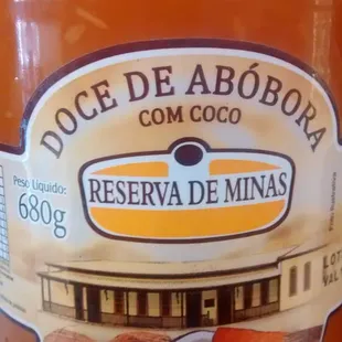 They have a variety of delicious looking preserves. This one is some kind of pumpkin coconut preserve. There are also fig, plum.