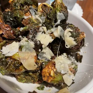 Hot honey Brussels sprouts with Parmesan