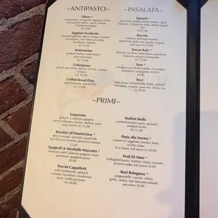 menu