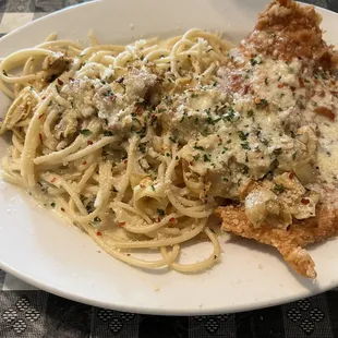 Chicken Picatta with artichoke and creamy lemony goodness. Pricey at $24.67 but delicious