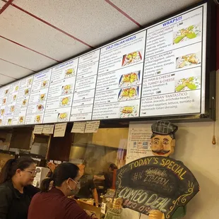 menus on the wall