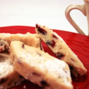 Cranberry and Orange shortbread bars. Delicious!
