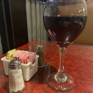 Sangria....  Served Cold and a good add to the Italian dinner.