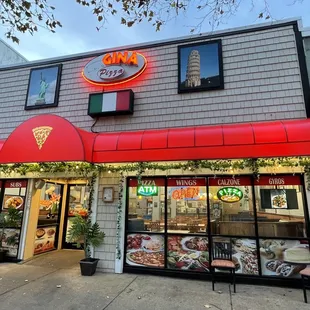 the front of the restaurant