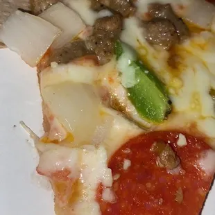 Raw slice of pizza