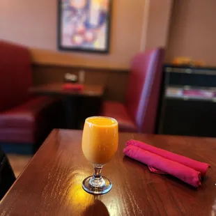a glass of orange juice