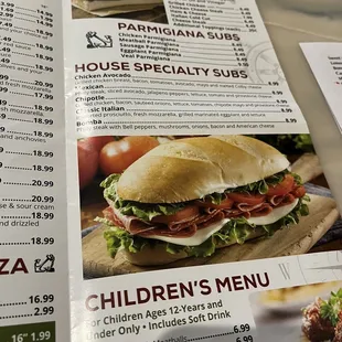 sandwiches, menu